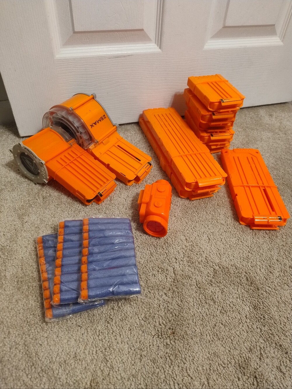 Nerf Magazines Drums And Bullets Lot